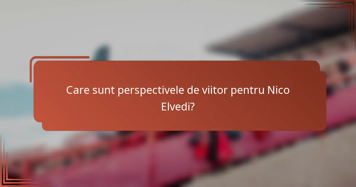 Care sunt perspectivele de viitor pentru Nico Elvedi?