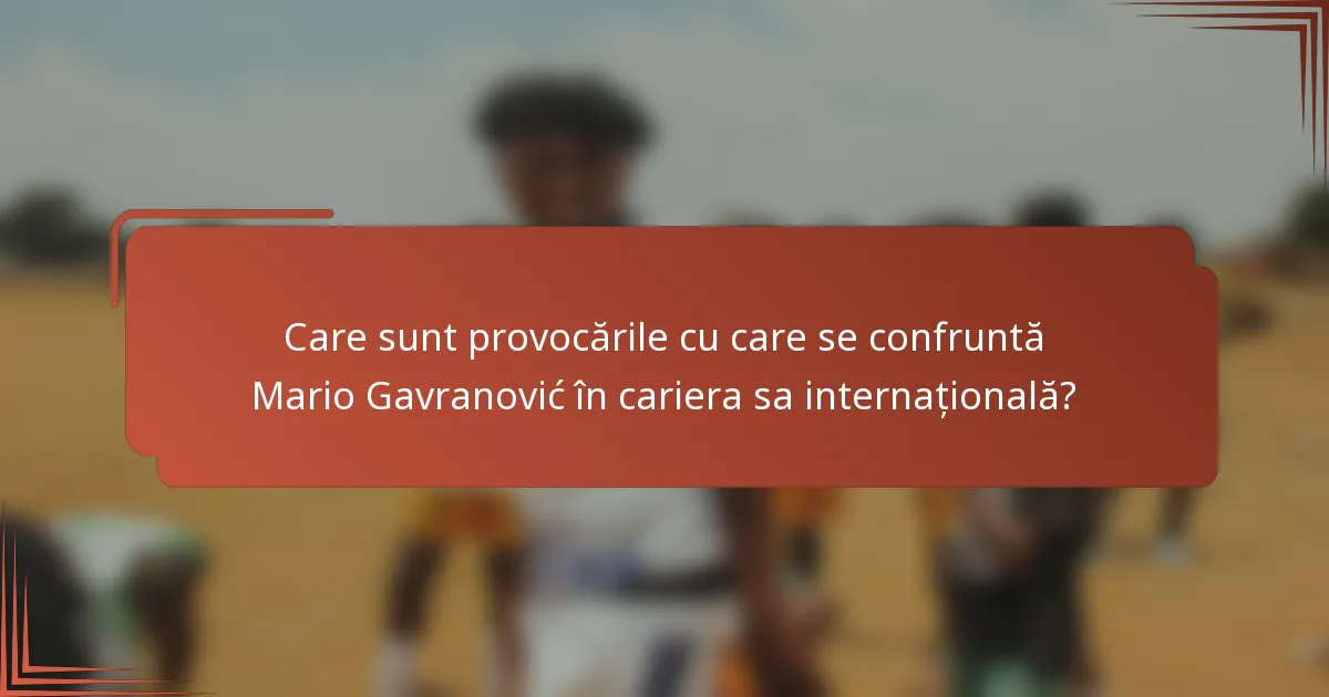 Care sunt provocările cu care se confruntă Mario Gavranović în cariera sa internațională?