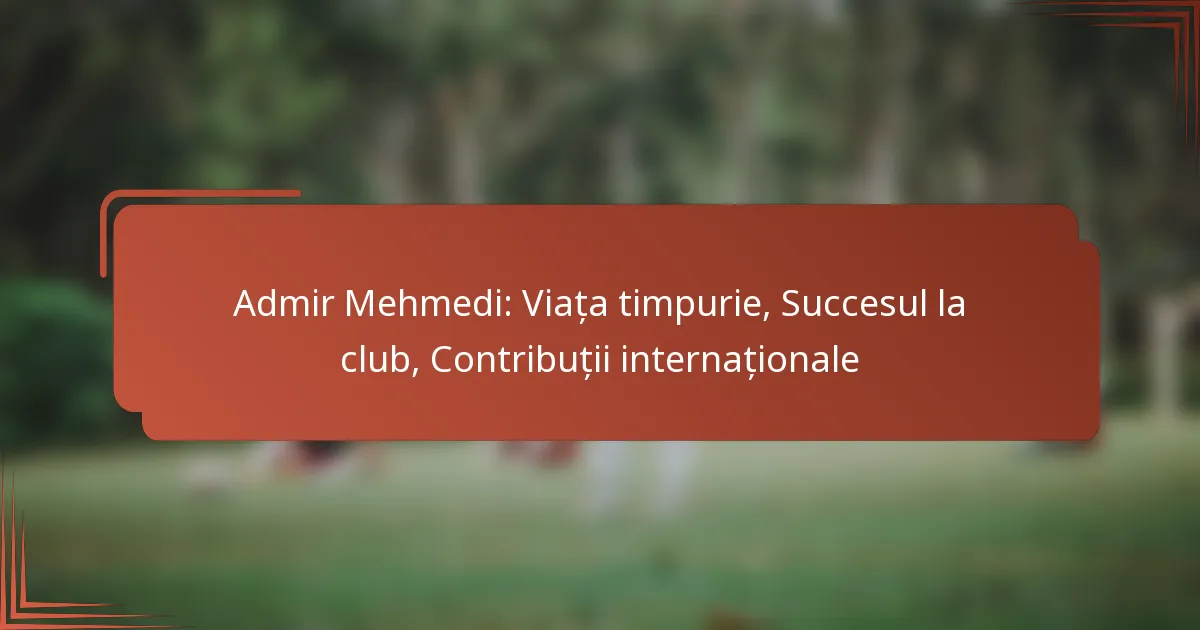 Admir Mehmedi: Viața timpurie, Succesul la club, Contribuții internaționale